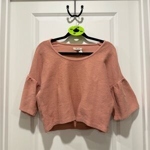 Madewell Women's Pink Bell Sleeve Top